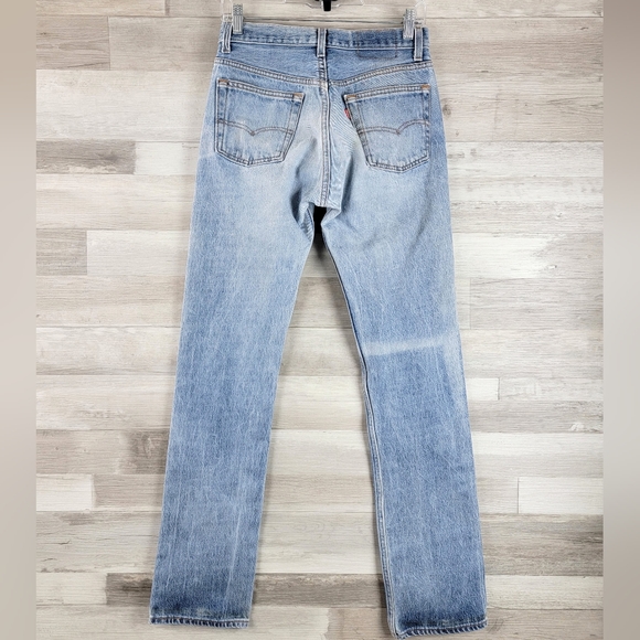 90s Levi's 501 High Rise Straight Leg Button Fly Distressed Jeans Size 28×33 - Picture 14 of 16
